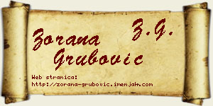 Zorana Grubović vizit kartica